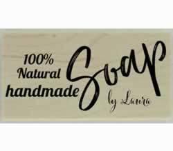100% Natural Handmade Soap Customized Stamp - 3" X 1.5" - Stamptopia