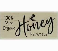 100% Pure Organic Honey Rubber Stamp - 2" X 1" - Stamptopia