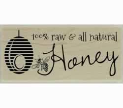 100% Raw And All Natural Honey Stamp - 2" X 1" - Stamptopia