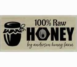 100% Raw Honey Stamp - 2" X 1" - Stamptopia