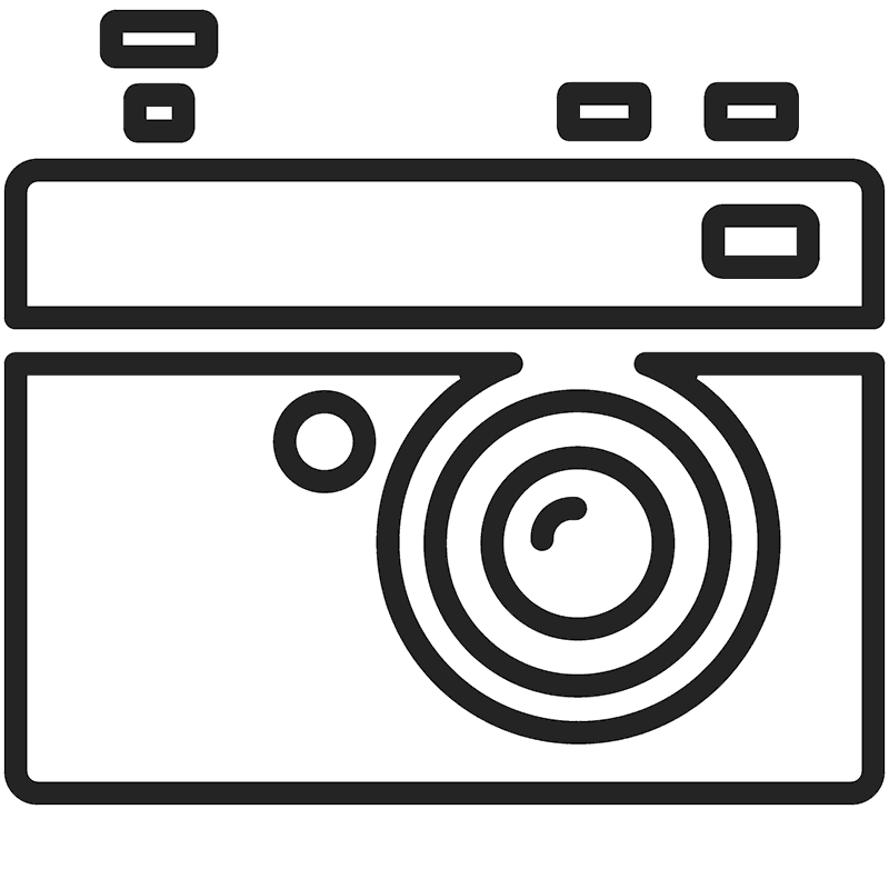 80'S Camera Outline Rubber Stamp - Stamptopia