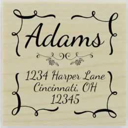 Adams Swirl Corner Border Stamp - 1.5" X 1.5" - Stamptopia