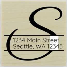 Address Through Monogram Stamp - 1.5" X 1.5" - Stamptopia