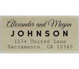 Alexander Calligraphy Return Address Stamp - 2.5" X 1.25" - Stamptopia