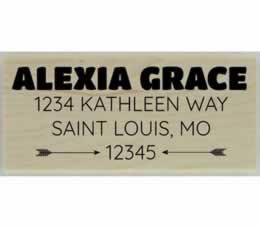 Alexia Arrow Custom Address Stamp - 2.5" X 1.25" - Stamptopia