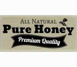 All Natural Pure Honey With Bee Stamp - 2" X 1" - Stamptopia