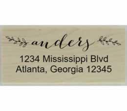 Anders Floral Calligraphy Address Stamp - 2.5" X 1.25" - Stamptopia