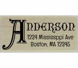 Anderson Monogram Name Address Stamp - 2.5" X 1" - Stamptopia