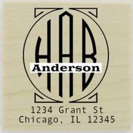 Anderson Round Monogram Name Address Stamp - 1.5" X 1.5" - Stamptopia