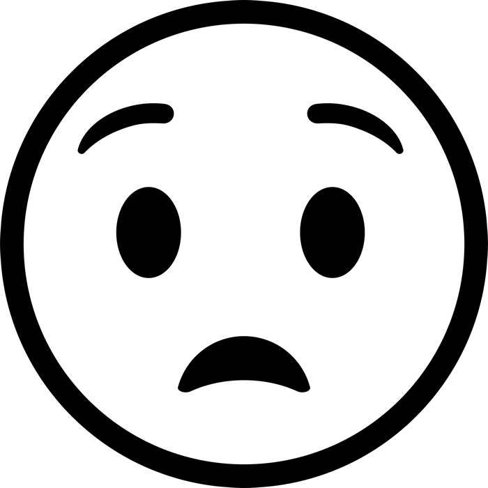 Anguished Face Emoji Rubber Stamp - Stamptopia