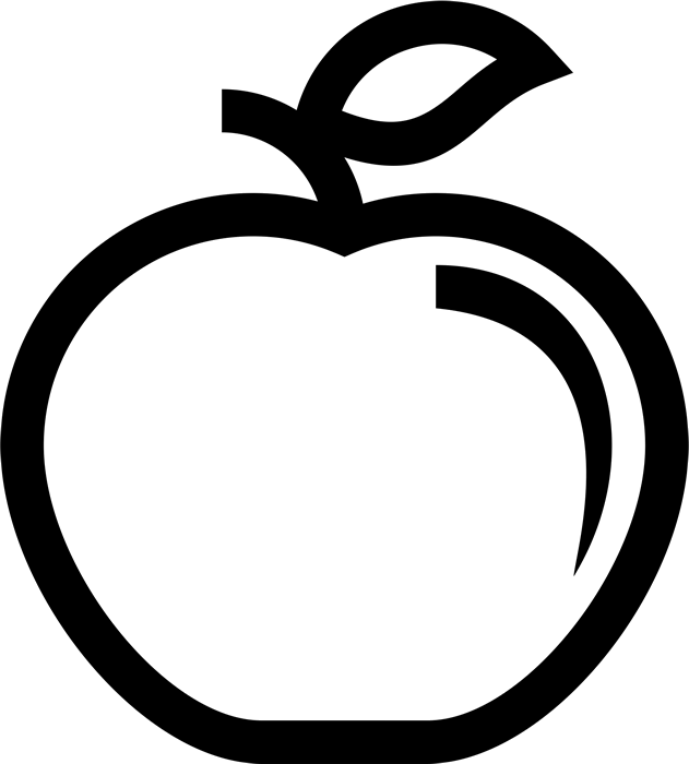 Apple Outline Rubber Stamp - Stamptopia