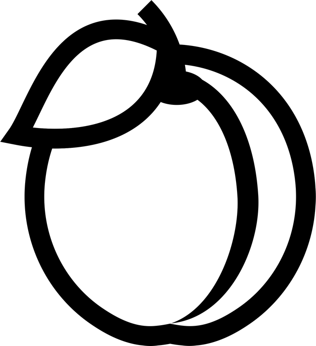 Apricot Outline Rubber Stamp - Stamptopia