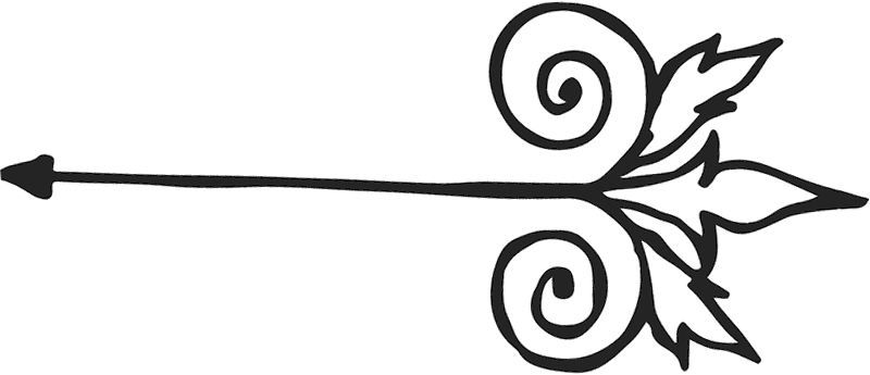 Arrow With Swirling Scrolls Rubber Stamp - Stamptopia