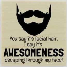 Awesomeness Escaping Through My Face Stamp - 2" X 2" - Stamptopia