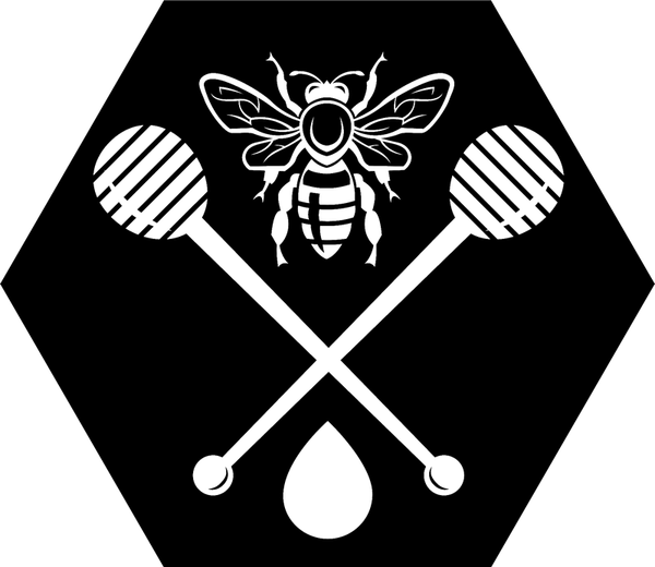 Bee And Honey Dippers Hexagon Rubber Stamp - Stamptopia