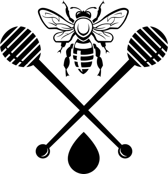 Bee And Honey Dippers Rubber Stamp - Stamptopia