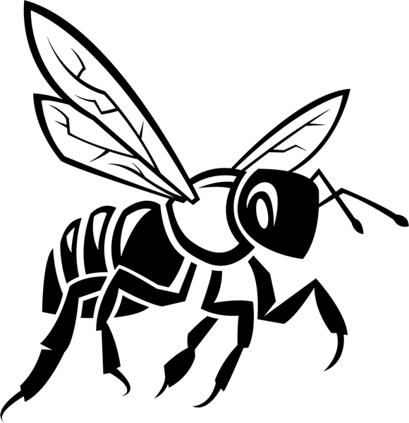 Bee Facing Right Rubber Stamp - Stamptopia