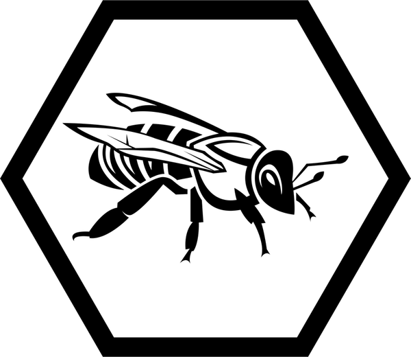 Bee Right Side View Hexagon Rubber Stamp - Stamptopia