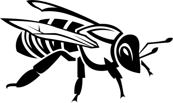 Bee Right Side View Rubber Stamp - Stamptopia