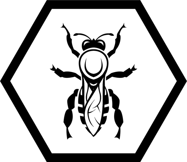 Bee Top View Hexagon Rubber Stamp - Stamptopia
