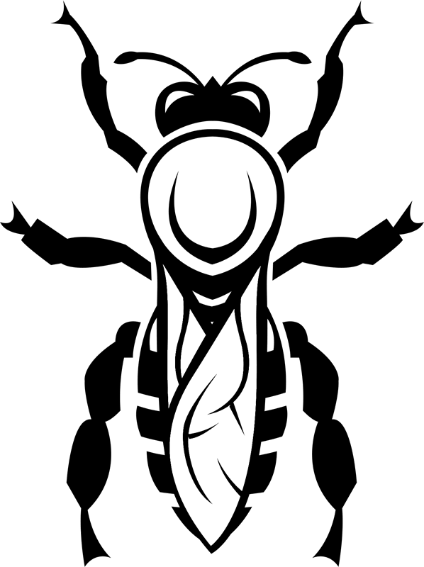 Bee Top View Rubber Stamp - Stamptopia