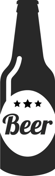 Beer Bottle With Three Stars Rubber Stamp - Stamptopia