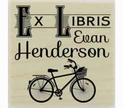 Bicycle Ex Libris Library Stamp - 1.5" X 1.5" - Stamptopia