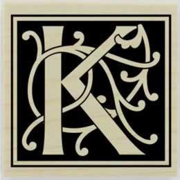 Bold Monogram Block Rubber Stamp - 1.5" X 1.5" - Stamptopia
