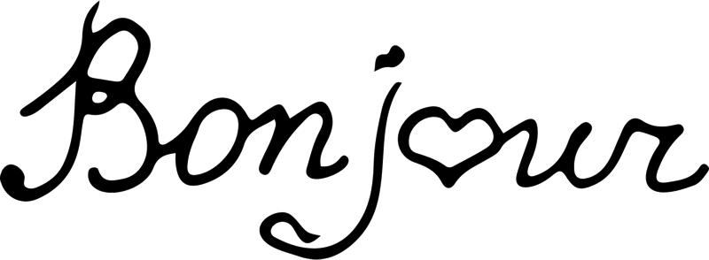 Bonjour Rubber Stamp With Heart - Stamptopia
