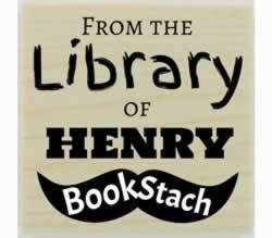 Book Stach Personalized Library Stamp - 1.5" X 1.5" - Stamptopia