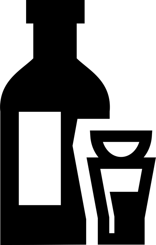Bottle And Glass Rubber Stamp - Stamptopia