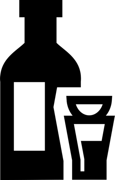 Bottle And Glass Rubber Stamp - Stamptopia