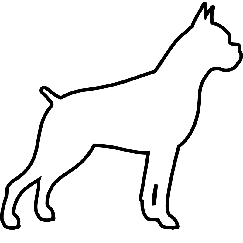 Boxer Rubber Stamp (Outline) - Stamptopia