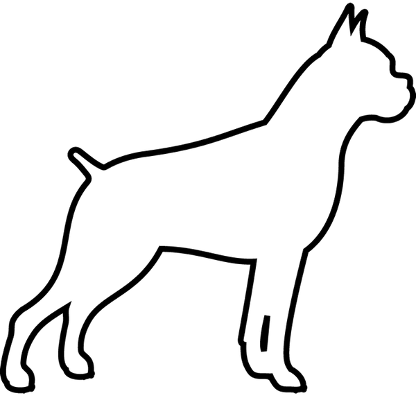 Boxer Rubber Stamp (Outline) - Stamptopia