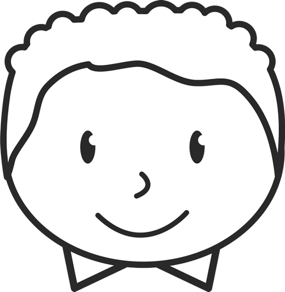 Boy With Curly Hair And Bow Tie Face Stamp - Stamptopia