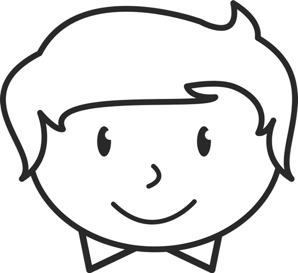 Boy With Windswept Hair And Bow Tie Face Stamp - Stamptopia