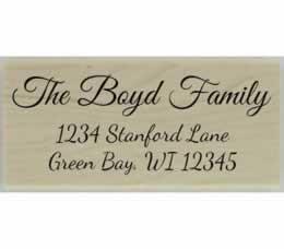 Boyd Calligraphy Return Address Stamp - 2.5" X 1.25" - Stamptopia