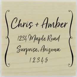 Bracket Border Address Stamp - 1.5" X 1.5" - Stamptopia