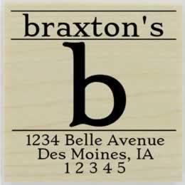 Braxton Monogram Return Address Stamp - 1.5" X 1.5" - Stamptopia