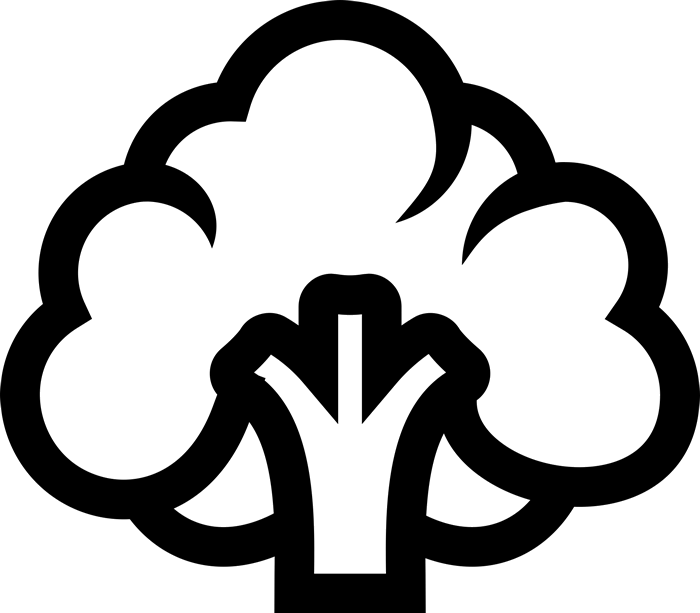 Broccoli Outline Rubber Stamp - Stamptopia