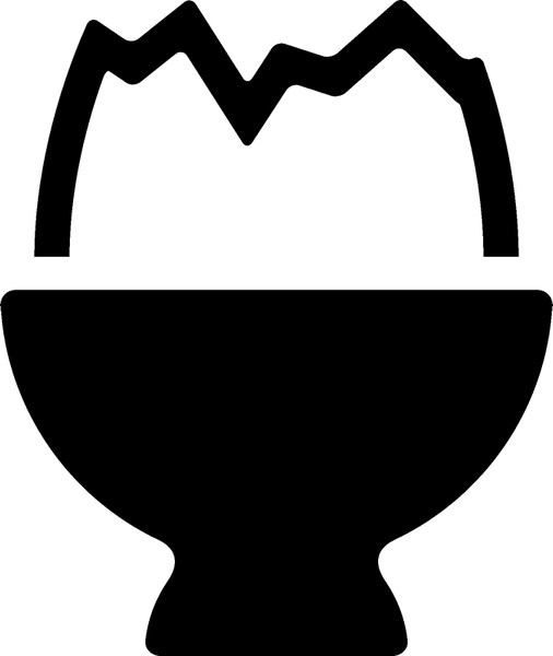 Broken Egg In Cup Rubber Stamp - Stamptopia