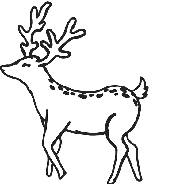 Buck Rubber Stamp Outline - Stamptopia