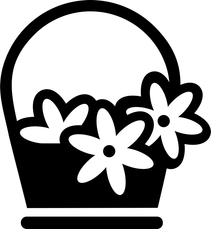 Bucket Of Flowers Rubber Stamp - Stamptopia