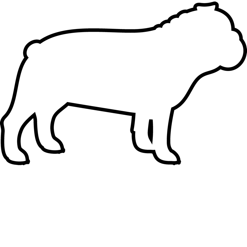 Bulldog Rubber Stamp (Outline) - Stamptopia
