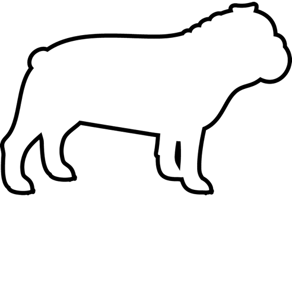Bulldog Rubber Stamp (Outline) - Stamptopia