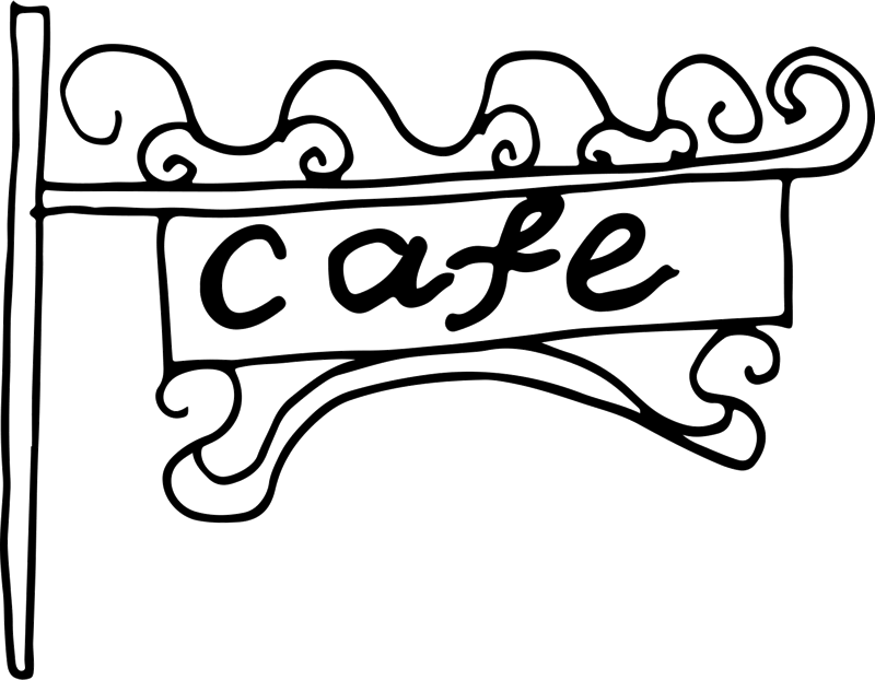 Cafe Sign Rubber Stamp - Stamptopia
