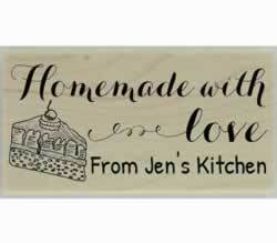 Cake Slice Homemade With Love Custom Stamp - 1.5" X 0.75" - Stamptopia