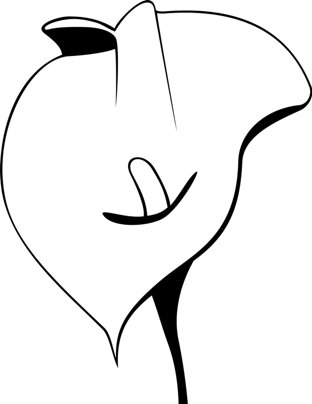 Calla Lily Outline Rubber Stamp - Stamptopia