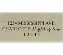 Calligraphy State Return Address Stamp - 2.5" X 1.25" - Stamptopia