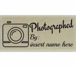 Camera Outline Photographed By Stamp - 2.5" X 1" - Stamptopia